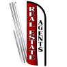 Real Estate Agents Premium Windless Feather Flag Bundle (Complete Kit) OR Optional Replacement Flag Only