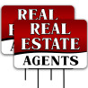 Real Estate Agents 2 Pack Double-Sided Yard Signs 16" x 24" with Metal Stakes (Made in Texas)