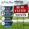 Real Estate Agents 2 Pack Double-Sided Yard Signs 16" x 24" with Metal Stakes (Made in Texas)