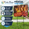 Wine Tasting (wood) 2 Pack Double-Sided Yard Signs 16" x 24" with Metal Stakes (Made in Texas)