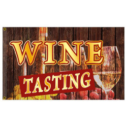 Wine Tasting (wood) Premium 3x5 Flag OR Optional Flag with Mounting Kit
