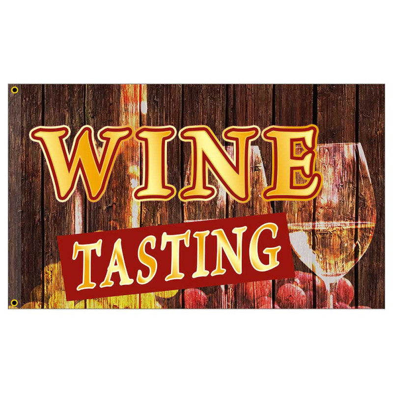 Wine Tasting (wood) Premium 3x5 Flag OR Optional Flag with Mounting Kit