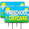 Preschool & Daycare 2 Pack Double-Sided Yard Signs 16" x 24" with Metal Stakes (Made in Texas)