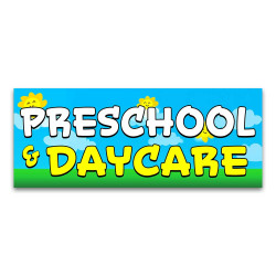 Preschool & Daycare Vinyl Banner with Optional Sizes (Made in the USA) 