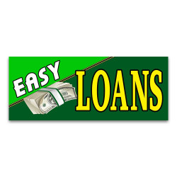 Easy Loans Vinyl Banner with Optional Sizes (Made in the USA) 