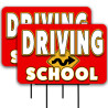 Driving School 2 Pack Double-Sided Yard Signs 16" x 24" with Metal Stakes (Made in Texas)