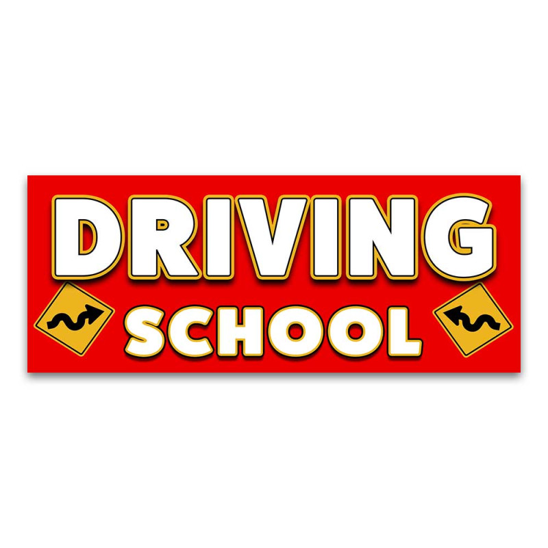 Driving School Vinyl Banner with Optional Sizes (Made in the USA)