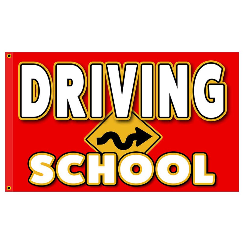 Driving School Premium 3x5 Flag OR Optional Flag with Mounting Kit