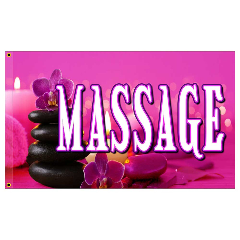Massage (magenta) Premium 3x5 Flag OR Optional Flag with Mounting Kit