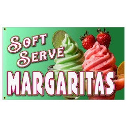 Soft Serve Margaritas Premium 3x5 Flag OR Optional Flag with Mounting Kit