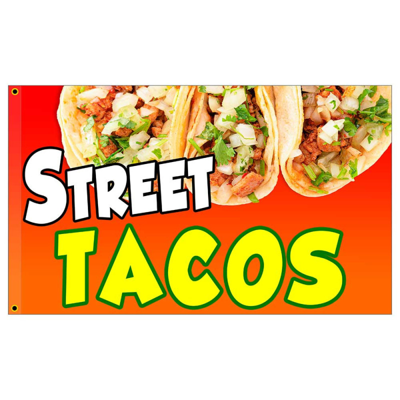 Street Tacos Premium 3x5 Flag OR Optional Flag with Mounting Kit