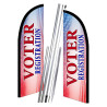 Voter Registration 10' 2 Sided Feather Flag Bundle (Complete Kit) OR Optional Replacement Flag Only