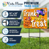 Trunk or Treat 2 Pack Double-Sided Yard Signs 16" x 24" with Metal Stakes (Made in Texas)