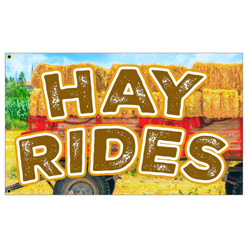 Hay Rides Premium 3x5 Flag OR Optional Flag with Mounting Kit