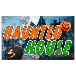 Haunted House Premium 3x5 Flag OR Optional Flag with Mounting Kit