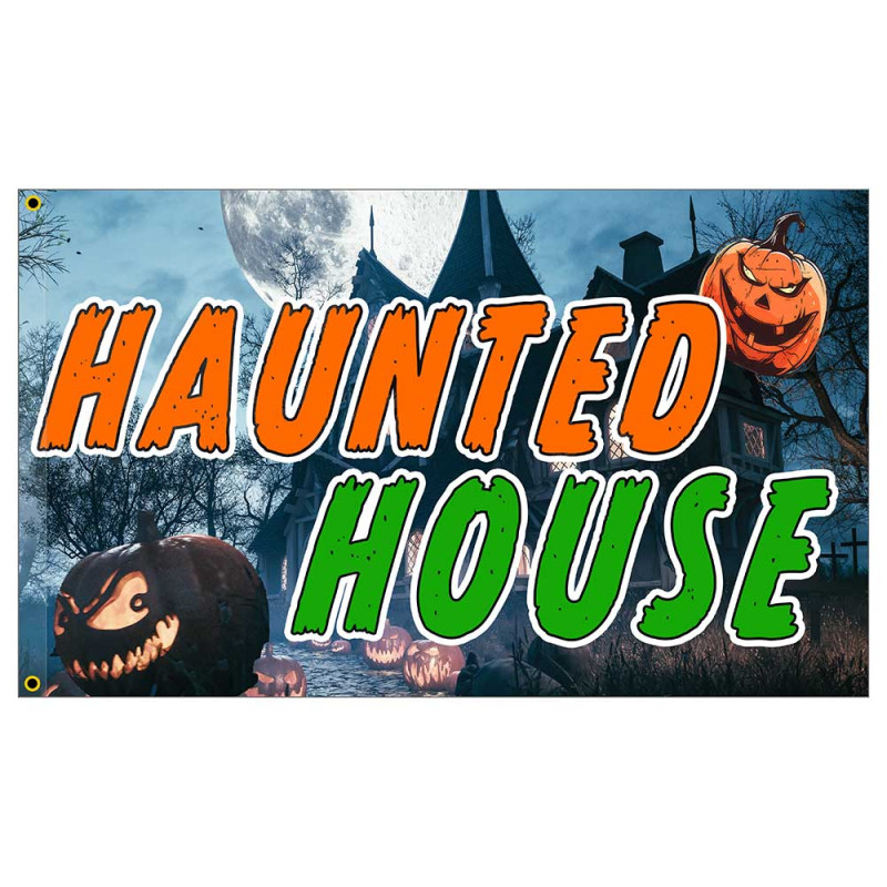 Haunted House Premium 3x5 Flag OR Optional Flag with Mounting Kit