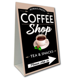 Coffee Shop (Arrow) Economy A-Frame Sign 2 Feet Wide by 3 Feet Tall