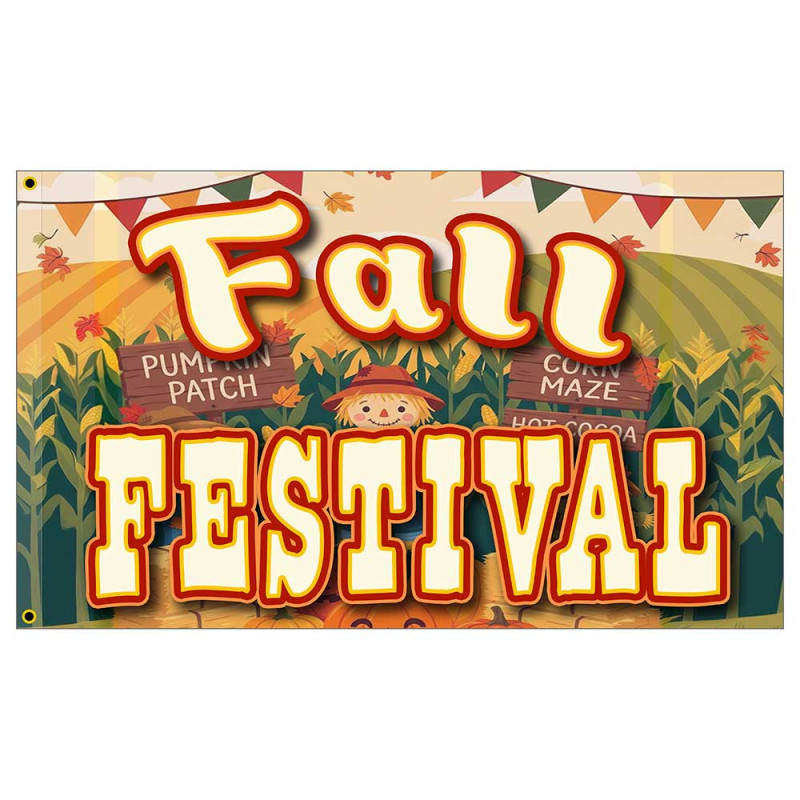 Fall Festival Premium 3x5 Flag OR Optional Flag with Mounting Kit