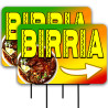 Birria 2 Pack Double-Sided Yard Signs 16" x 24" with Metal Stakes (Made in Texas)