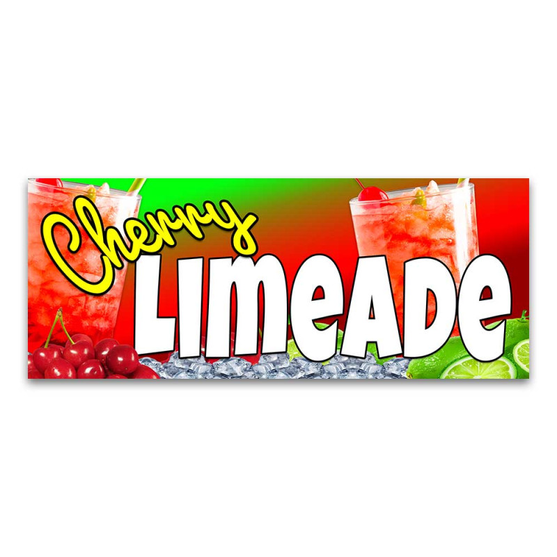 Cherry Limeade Vinyl Banner with Optional Sizes (Made in the USA)
