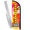 Strawberry Lemonade Premium Windless Feather Flag Bundle (Complete Kit) OR Optional Replacement Flag Only