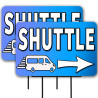 Shuttle 2 Pack Double-Sided Yard Signs 16" x 24" with Metal Stakes (Made in Texas)