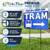 Tram Service 2 Pack Double-Sided Yard Signs 16" x 24" with Metal Stakes (Made in Texas)