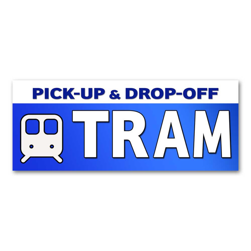 Tram Service Vinyl Banner with Optional Sizes (Made in the USA)