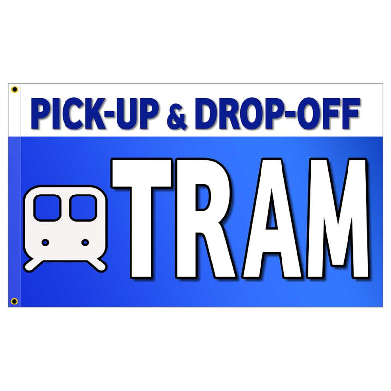 Tram Service Premium 3x5 Flag OR Optional Flag with Mounting Kit