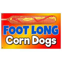 Foot Long Corn Dogs Premium 3x5 Flag OR Optional Flag with Mounting Kit