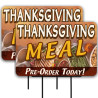 Thanksgiving Meal Pre-Order Today 2 Pack Double-Sided Yard Signs 16" x 24" with Metal Stakes (Made in Texas)