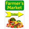 Farmer's Market Today (Arrow) Economy A-Frame Sign 2 Feet Wide by 3 Feet Tall (Made in The USA)