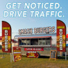 Smash Burgers Premium Windless Feather Flag Bundle (Complete Kit) OR Optional Replacement Flag Only