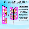 ICE CREAM (PINK) Premium Windless  Feather Flag Bundle (Complete Kit) OR Optional Replacement Flag Only