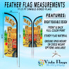 Hay Rides Premium Windless Feather Flag Bundle (Complete Kit) OR Optional Replacement Flag Only