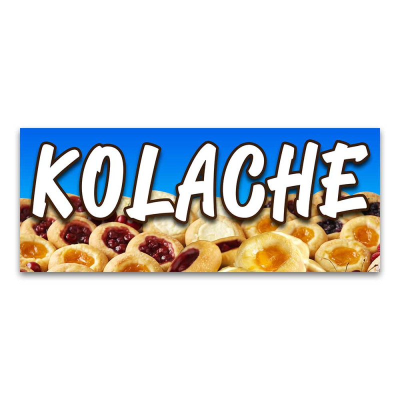 Kolache Vinyl Banner with Optional Sizes (Made in the USA)