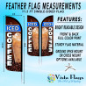 Iced Coffee Premium Windless Feather Flag Bundle (Complete Kit) OR Optional Replacement Flag Only