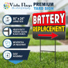 Battery Replacement 2 Pack Double-Sided Yard Signs 16" x 24" with Metal Stakes (Made in Texas)