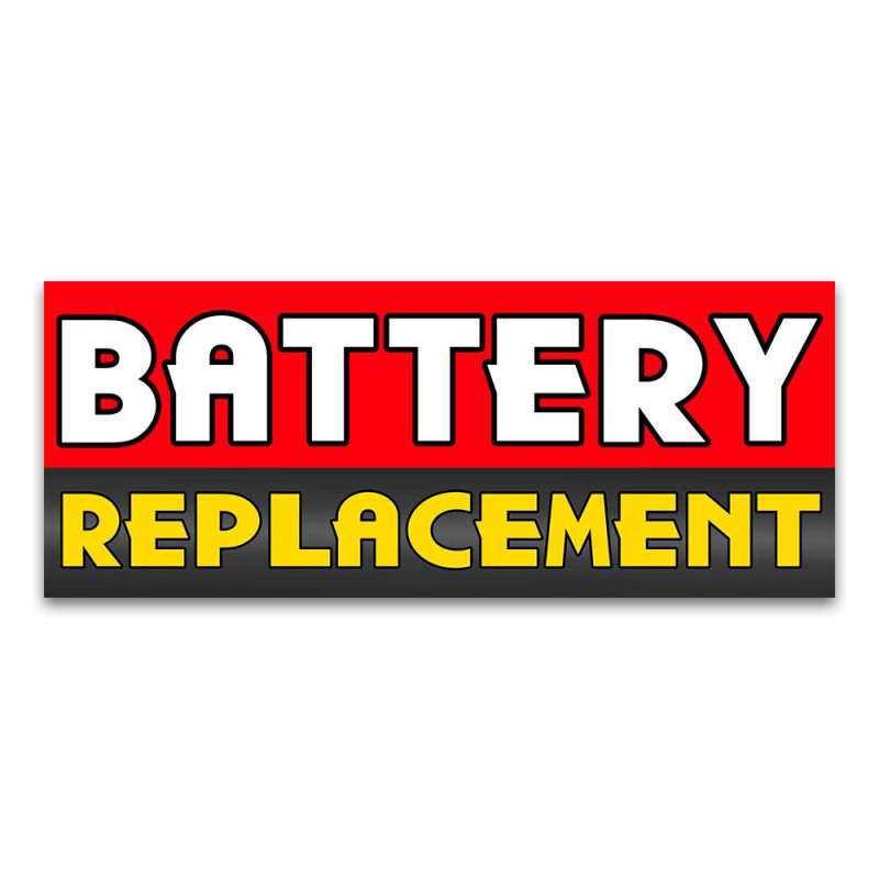 Battery Replacement Vinyl Banner with Optional Sizes (Made in the USA)