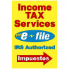 Income Tax Services E-File (Arrow) Economy A-Frame Sign 2 Feet Wide by 3 Feet Tall (Made in The USA)