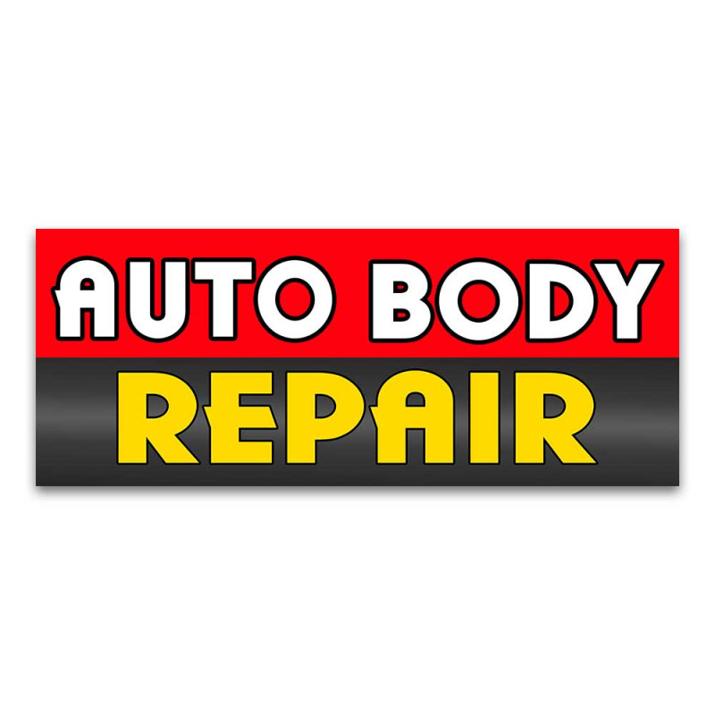 Auto Body Repair Vinyl Banner with Optional Sizes (Made in the USA)