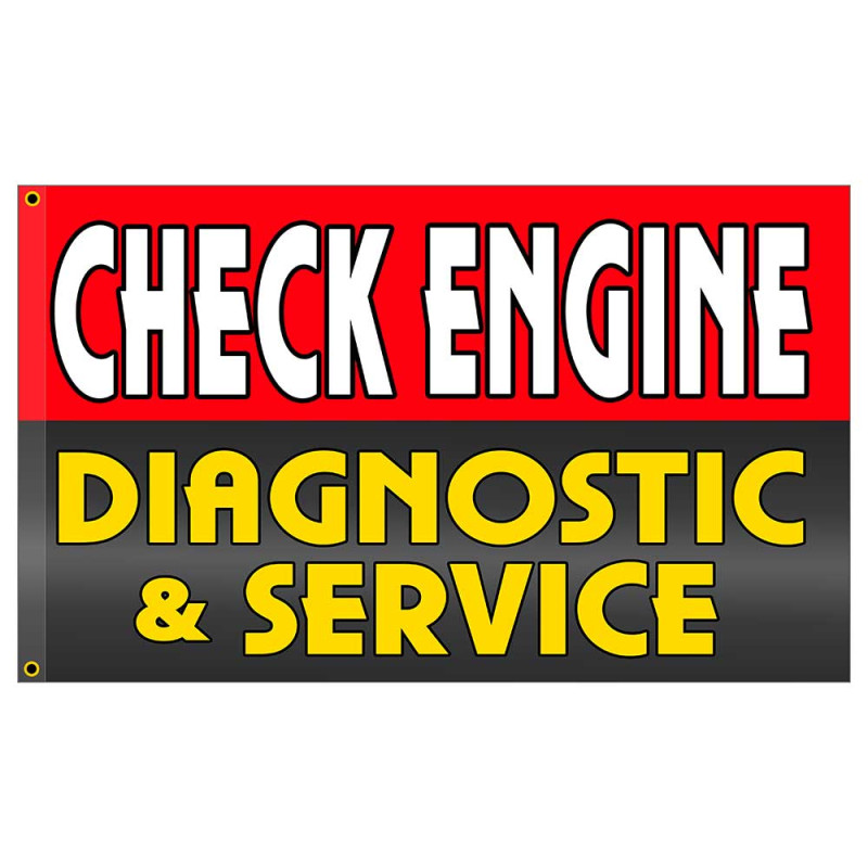 Check Engine Diagnostic & Service Premium 3x5 Flag OR Optional Flag with Mounting Kit