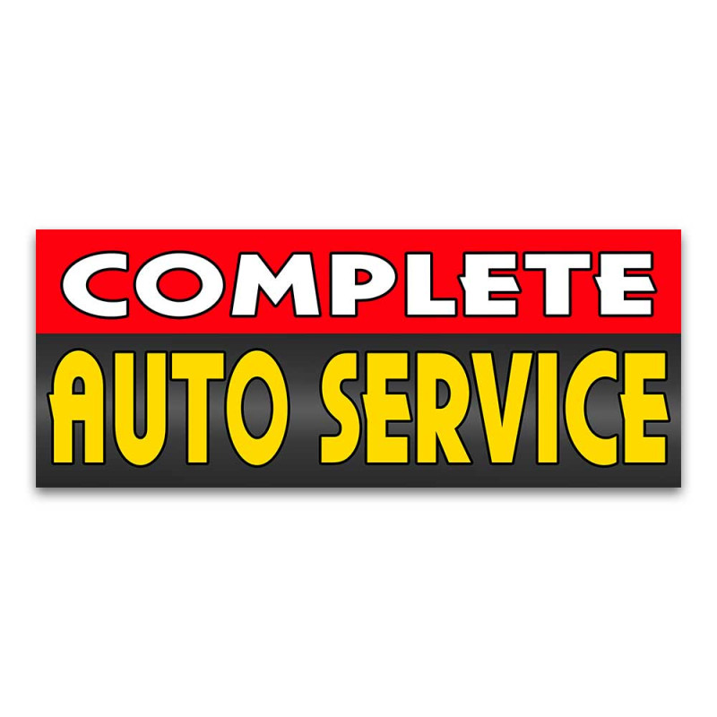 Complete Auto Service Vinyl Banner with Optional Sizes (Made in the USA)