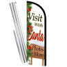 Visit With Santa Premium Windless Feather Flag Bundle (Complete Kit) OR Optional Replacement Flag Only