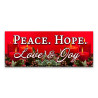 Peace Hope Love Joy Advent Vinyl Banner with Optional Sizes (Made in the USA)