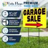 Garage Sale - Yellow 2 Pack Double-Sided Yard Signs 16" x 24" with Metal Stakes (Made in Texas)