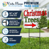 Christmas Trees - White 2 Pack Double-Sided Yard Signs 16" x 24" with Metal Stakes (Made in Texas)