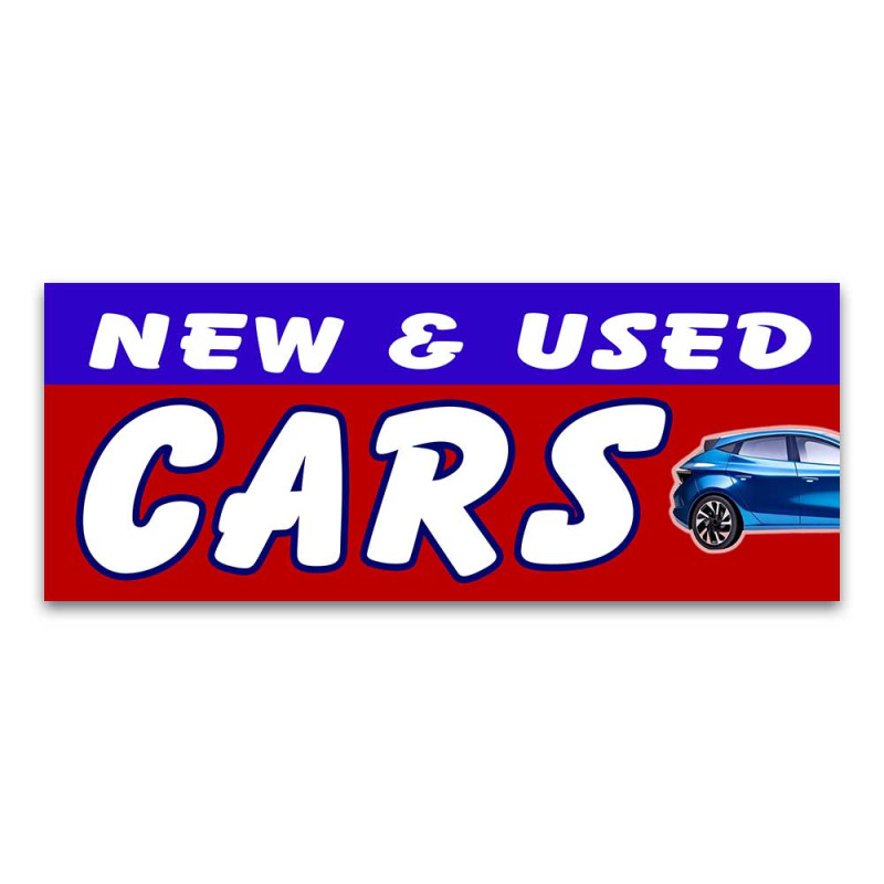 New & Used Cars Vinyl Banner with Optional Sizes (Made in the USA)