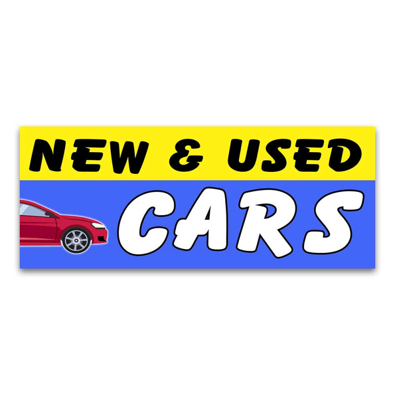 New & Used Cars Vinyl Banner with Optional Sizes (Made in the USA)