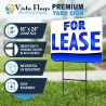 For Lease - Blue 2 Pack Double-Sided Yard Signs 16" x 24" with Metal Stakes (Made in Texas)